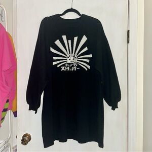 Cute embroidered kitty cat knit sweater dress